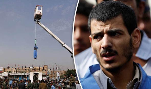 شاهد.. كيف أُعدم يمني اغتصب وقتل طفلة ثم صُلب من رافعة وسط تجمهر المئات شاهد.. كيف أُعدم يمني اغتصب وقتل طفلة ثم صُلب من رافعة وسط تجمهر المئات