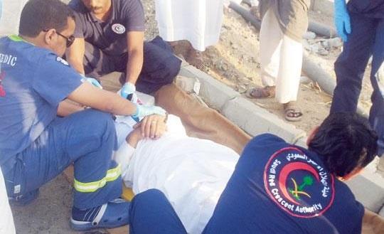 مصابين بينهم أطفال حادثين بمكة