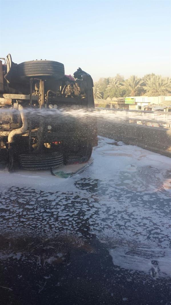 الرياض انقلاب ناقلة وقود بكبري