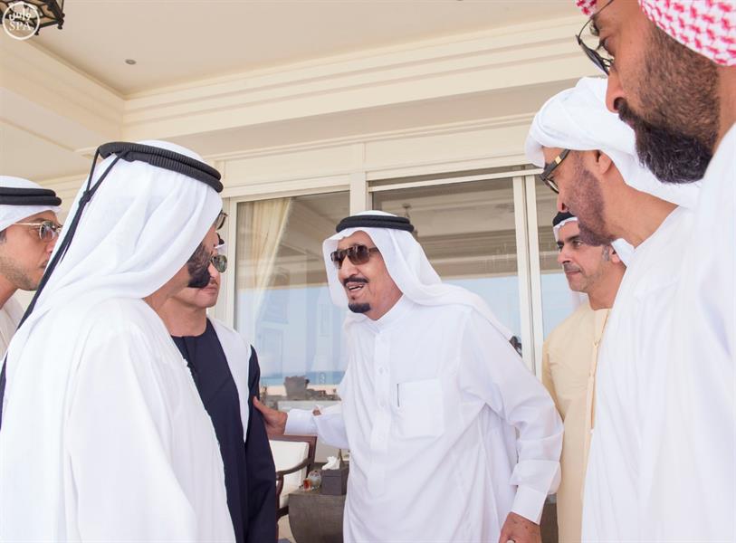 بالصور.. خادم الحرمين يستقبل نائب رئيس دولة الامارات وولي عهد أبو ظبي