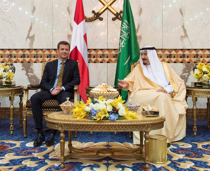 خادم الحرمين يستقبل ولي عهد الدنمارك ويبحث سبل التعاون الثنائي