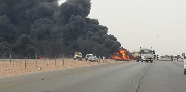 حريق ناقلة وقود